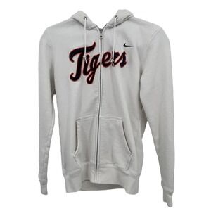 Nike MLB Detroit Tigers Youth L Full Zip Hoodie White‎ Embroidered Logo